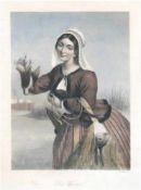 Payne, A.H. "Der Winter", altkol. Stahlstich um 1850, 16,5x12 cm, hinter Glas imPassepartout und