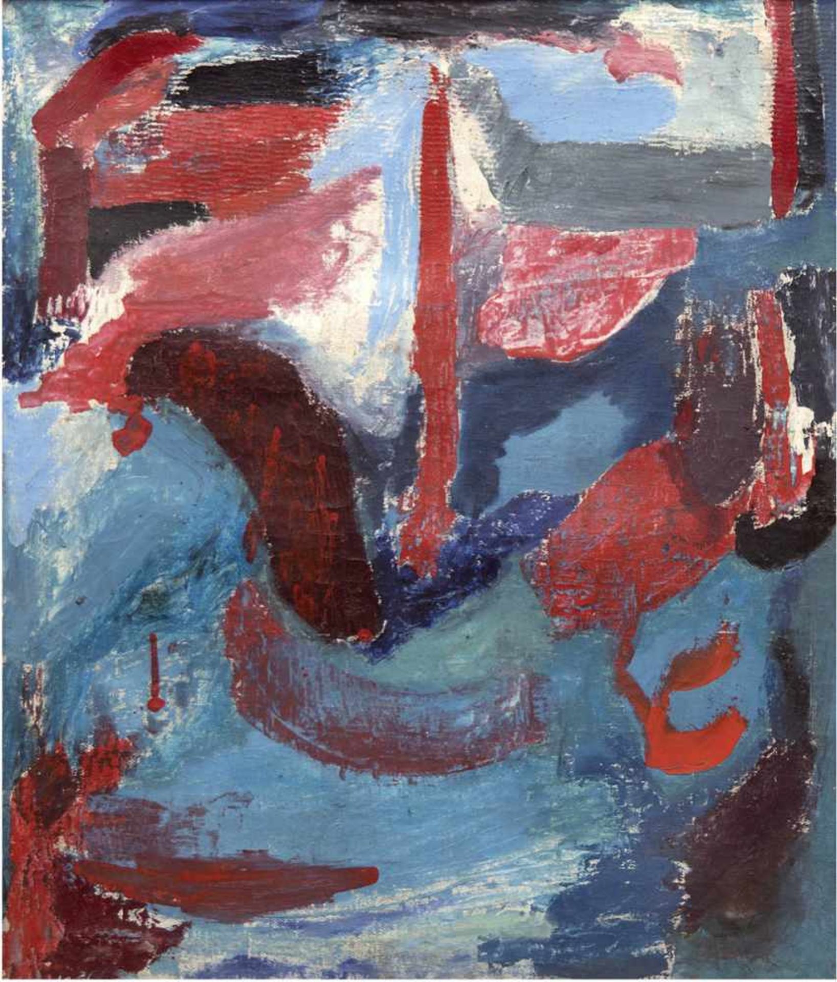 Expressionist um 1950/60, Umkreis Jawlensky "Gesicht", Öl/Lw., unsign., mehrereHinterlegungen, 62x53