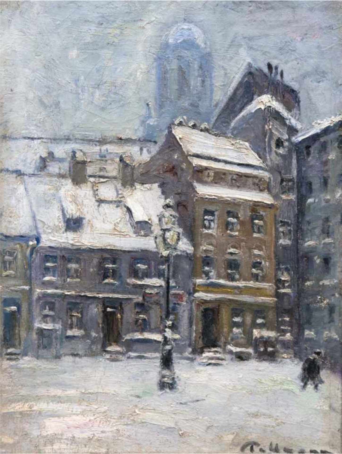 Pallmann, Kurt (1886 Berlin-1952 Berlin) "Alt-Berlin im Winter", Öl/Lw., signiert u.r.,55x48 cm,