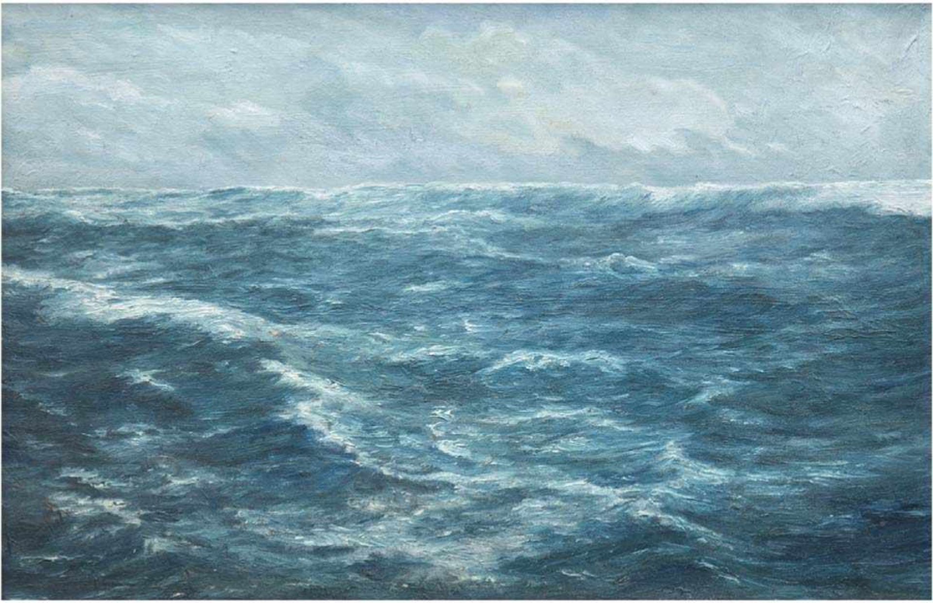 Marinemaler 19. Jh. "Ruhige Dünung", Öl/Lw., unsign., 40x60 cm, Rahmen