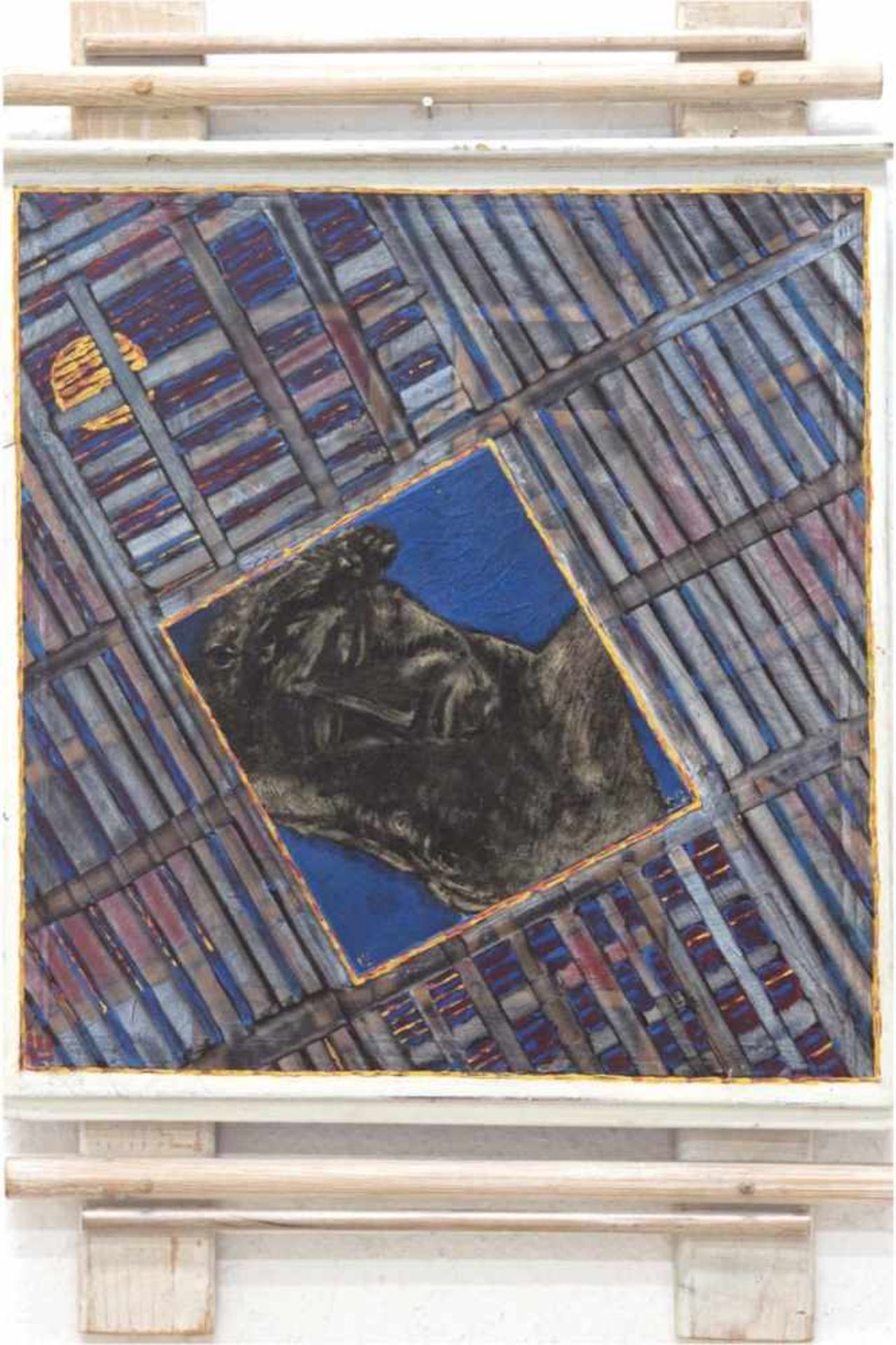 Uloth, Ludwig (1910 Kasssel- 2001 ebenda) "Abstrakte Komposition", Öl/Holz.,monogramm.u.l.., verso
