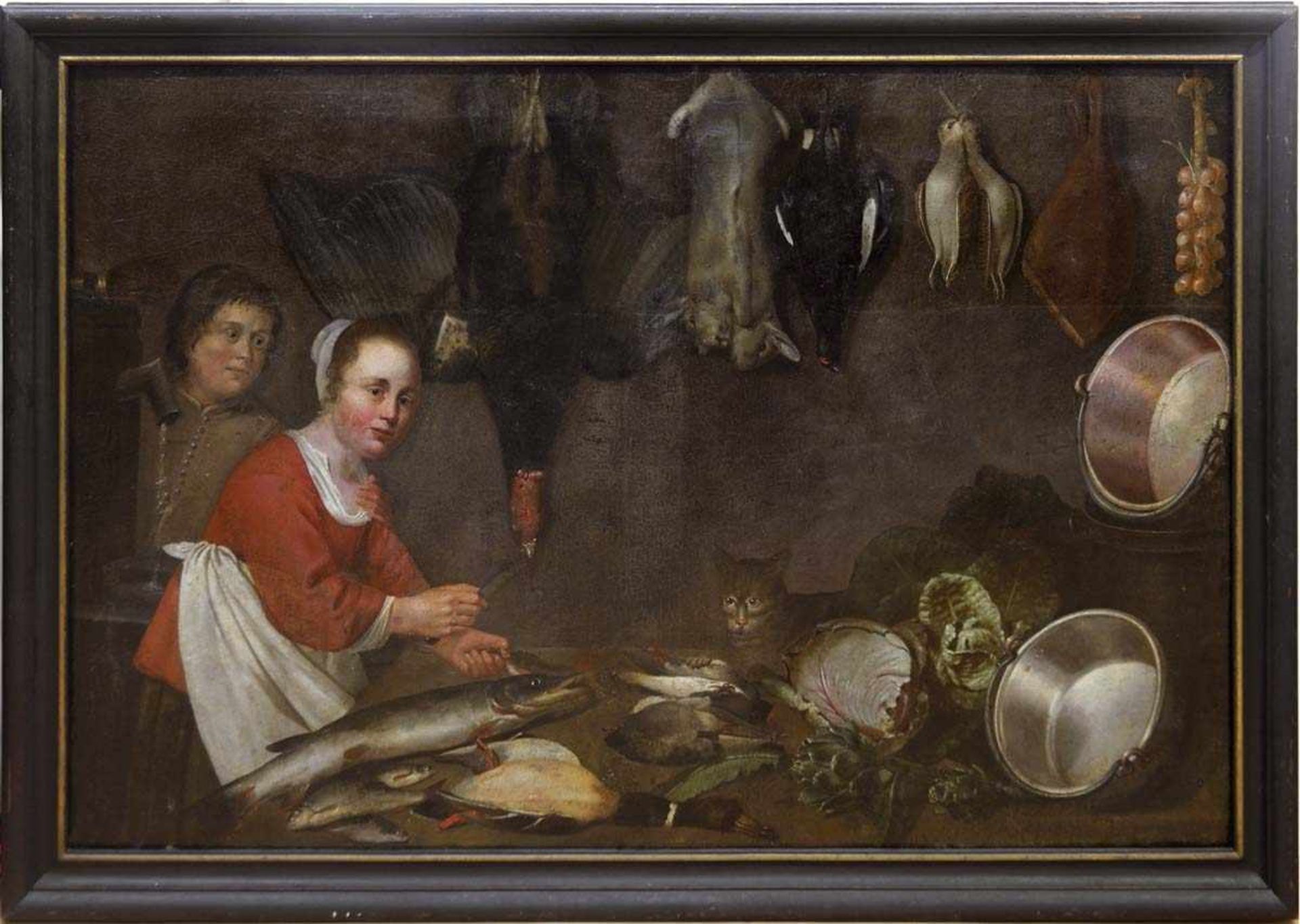 Odekerken, Wilhelm van (ca. 1631-1677) -zugeschrieben "Kücheninterieuer mit Küchenmagd undHausknecht