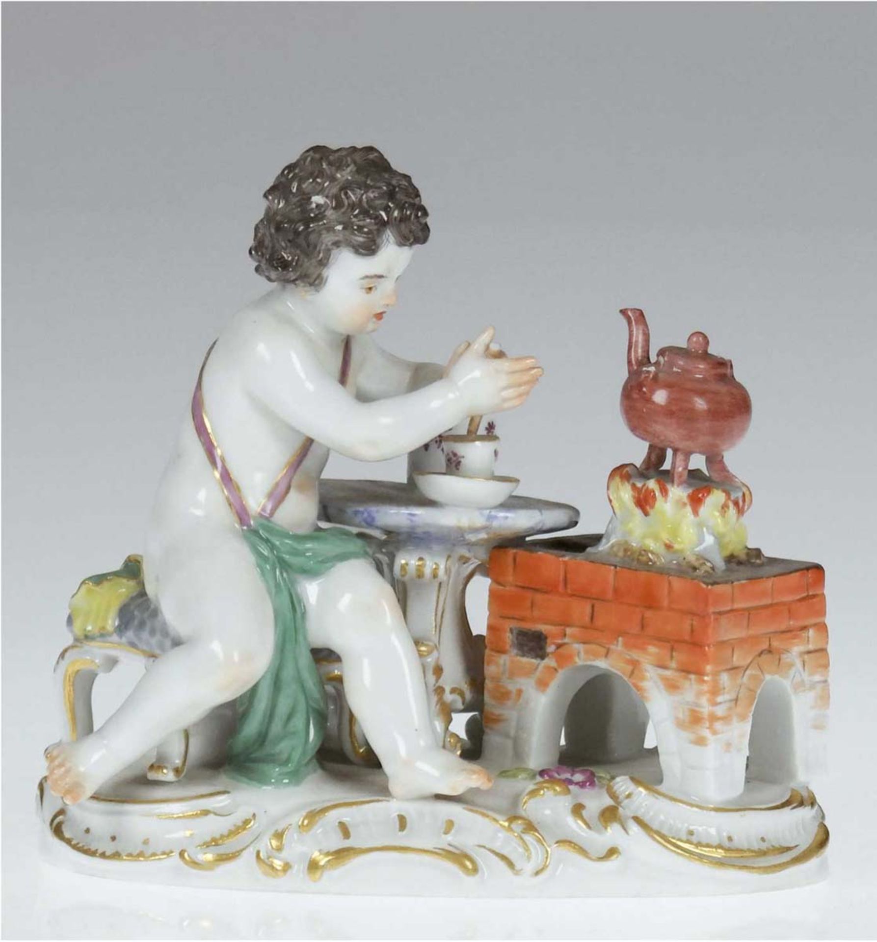 Meissen-Figur "Das Feuer", 20. Jh., Entwurf von Johann Joachim Kaendler um 1770,Modell-Nr.C97,