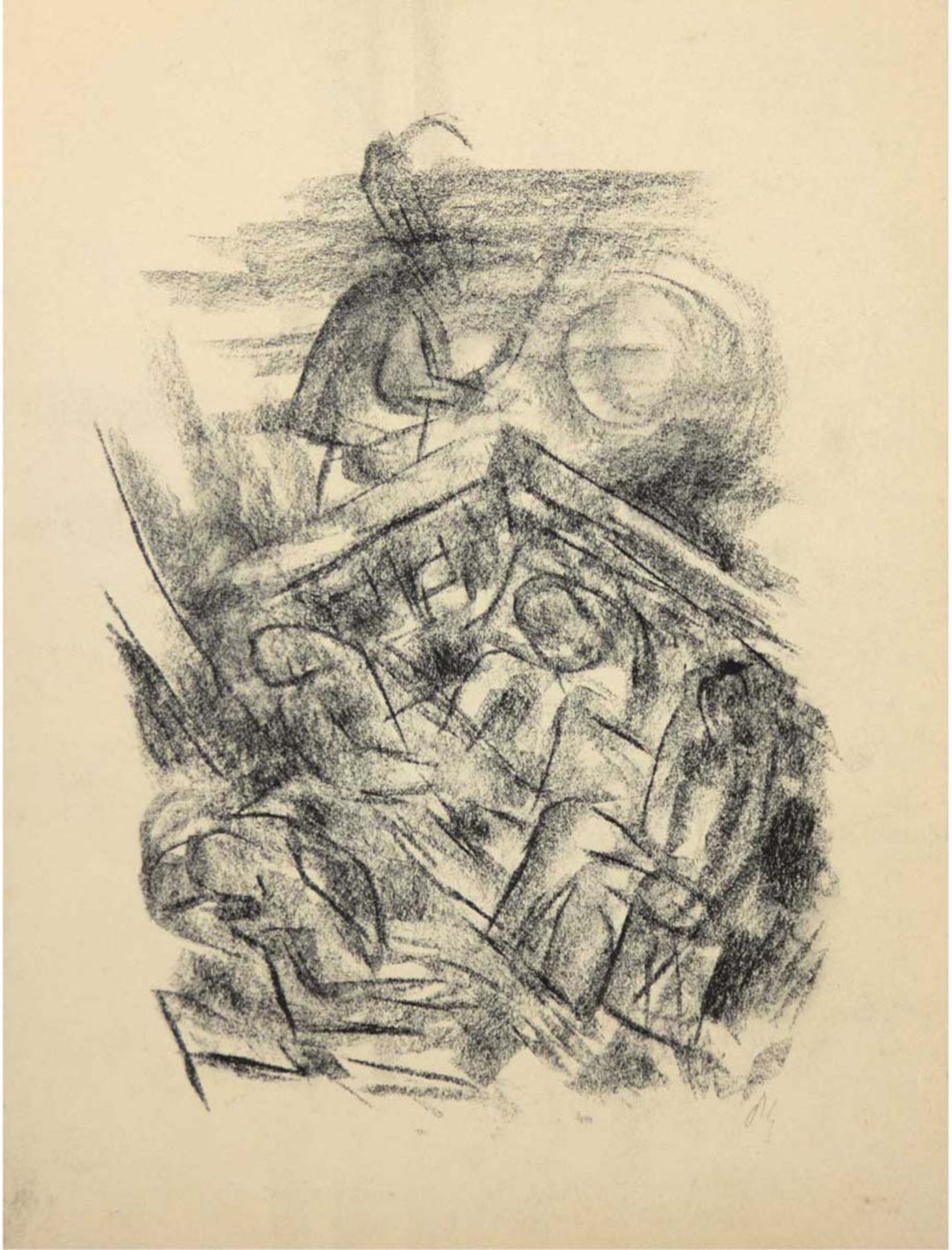 Ziegler, Richard (1891-1992) "Im Kerker", um 1923, Kreidezeichnung, 30,5x23 cm