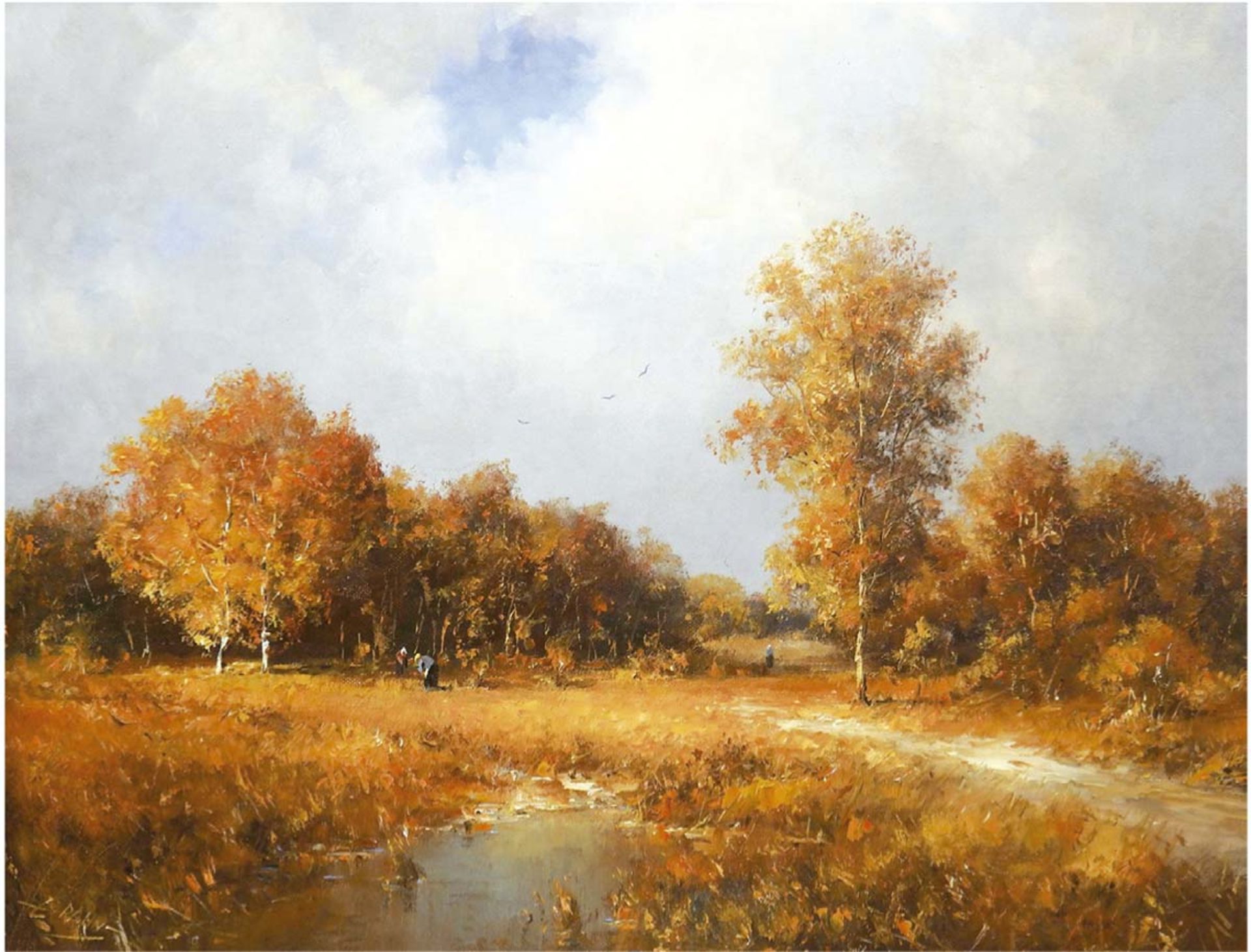 Rahn, Detlef (1943-) "Herbstlandschaft", Öl/Lw., sign. u.l., 40x50 cm, Rahmen