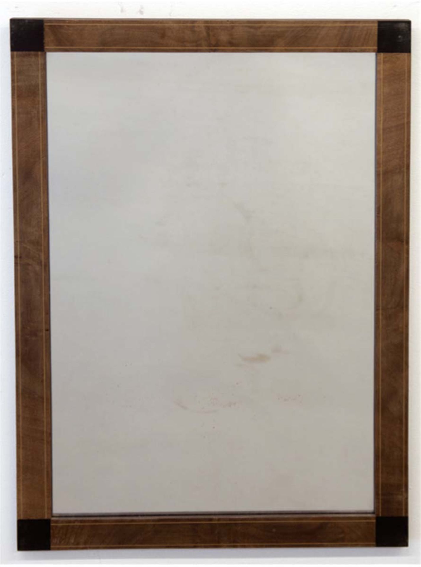 Biedermeier-Wandspiegel, Mahagoni mit Fadenintarsie, 67x48 cm