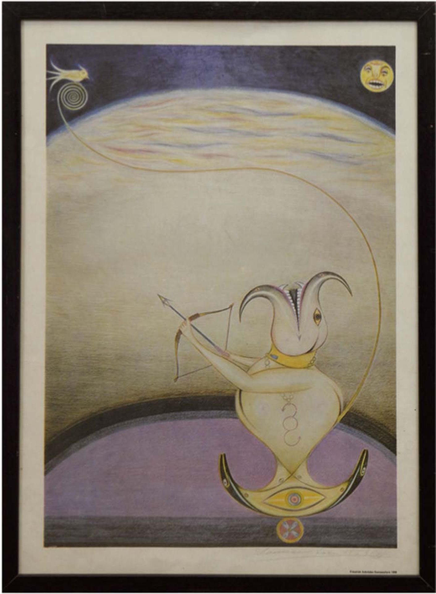 Schröder-Sonnenstern, Friedrich (1892-1982) "Mondgeistfahrt", Farbdruck 1958, mitBleistift