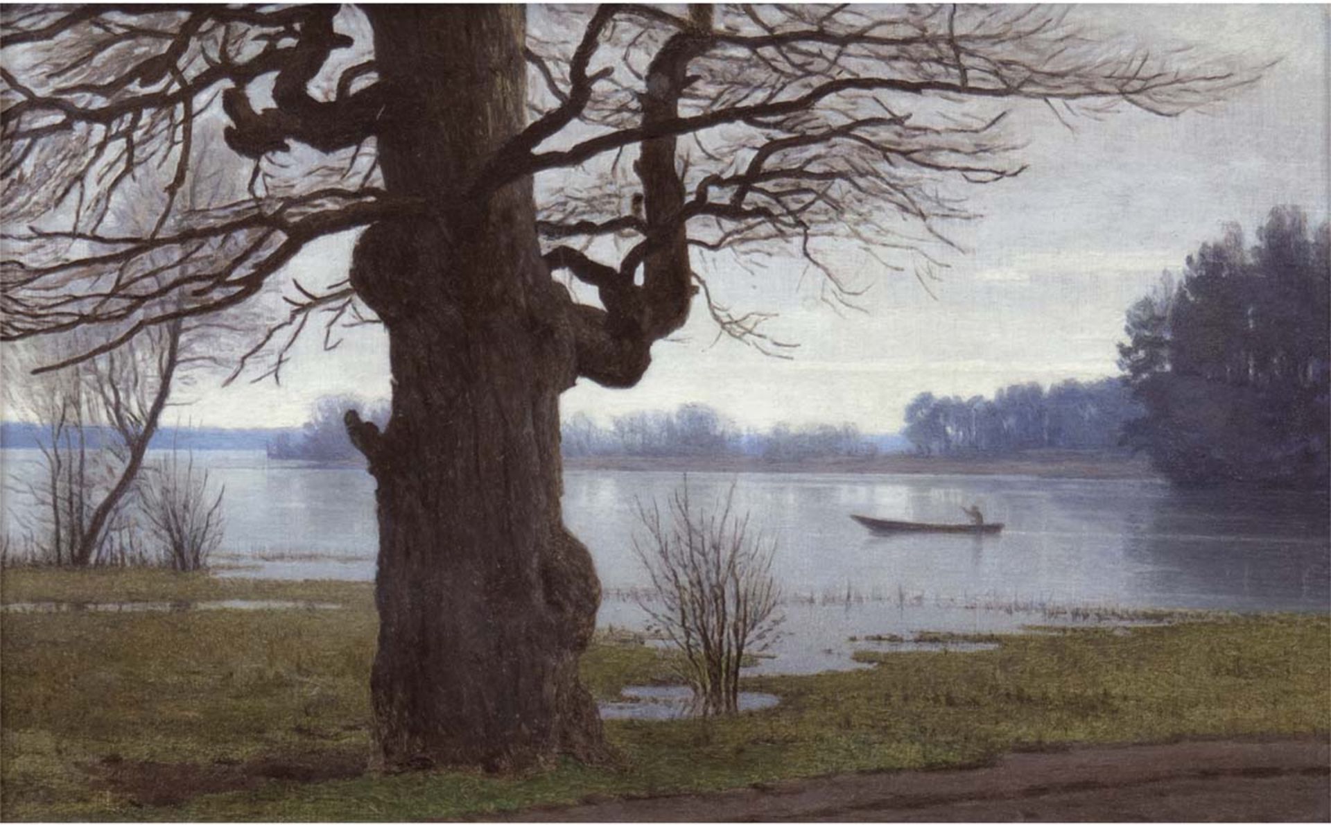 Scherres, Carl (1833-1923) "Seeblick", um 1880, Öl/Holz, verso sign. u. bezeichnet,15x23,5 cm,