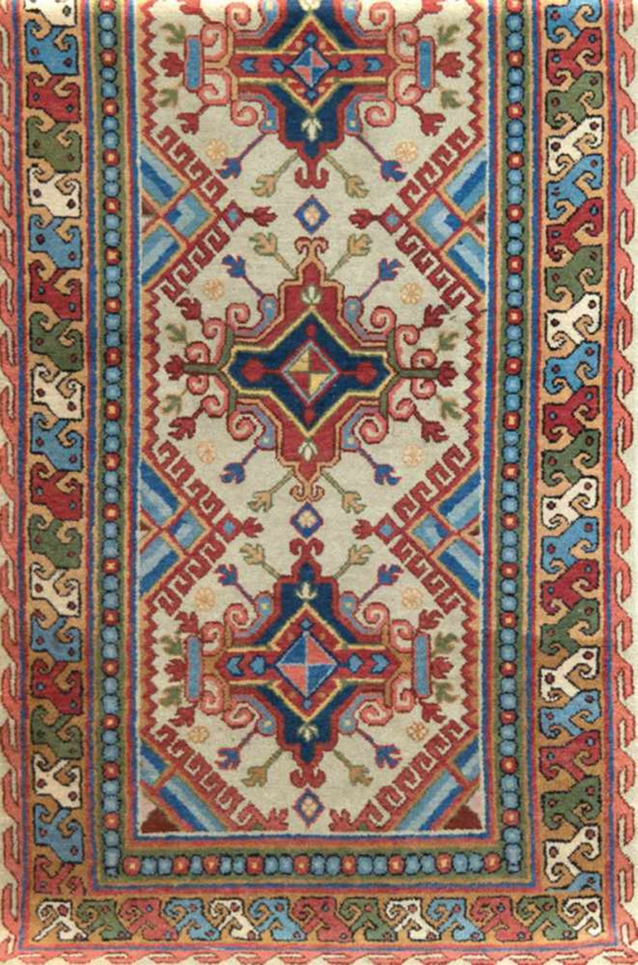 Yalameh, mehrfarbig, mit zentralem durchgehendem Muster, Kanten belaufen, reinigungsbed.,180x92 cm