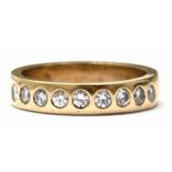 Brillantring, 585er GG, besetzt mit 9 kleinen Brillanten von zus. ca. 0,5 ct, RG 52- - -23.80 %