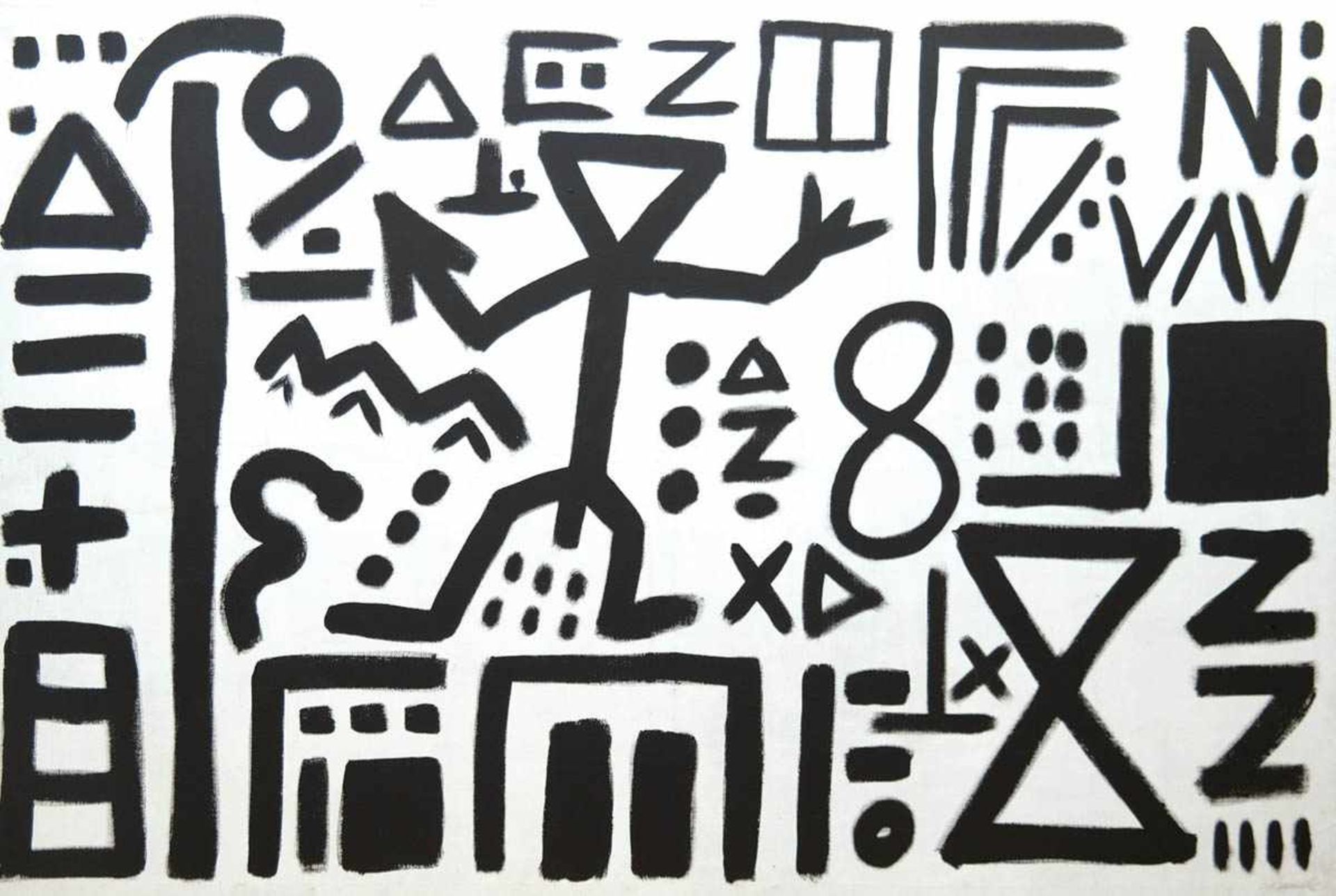 Penck, A.R. (1939 Dresden-2017 Zürich) alias Ralf Winkler "Figuren und geometrischeObjekte in