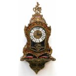 Boulle-Uhr mit Konsole, Holzgehäuse in Schildpattoptik mit reichen Messingeinlagen