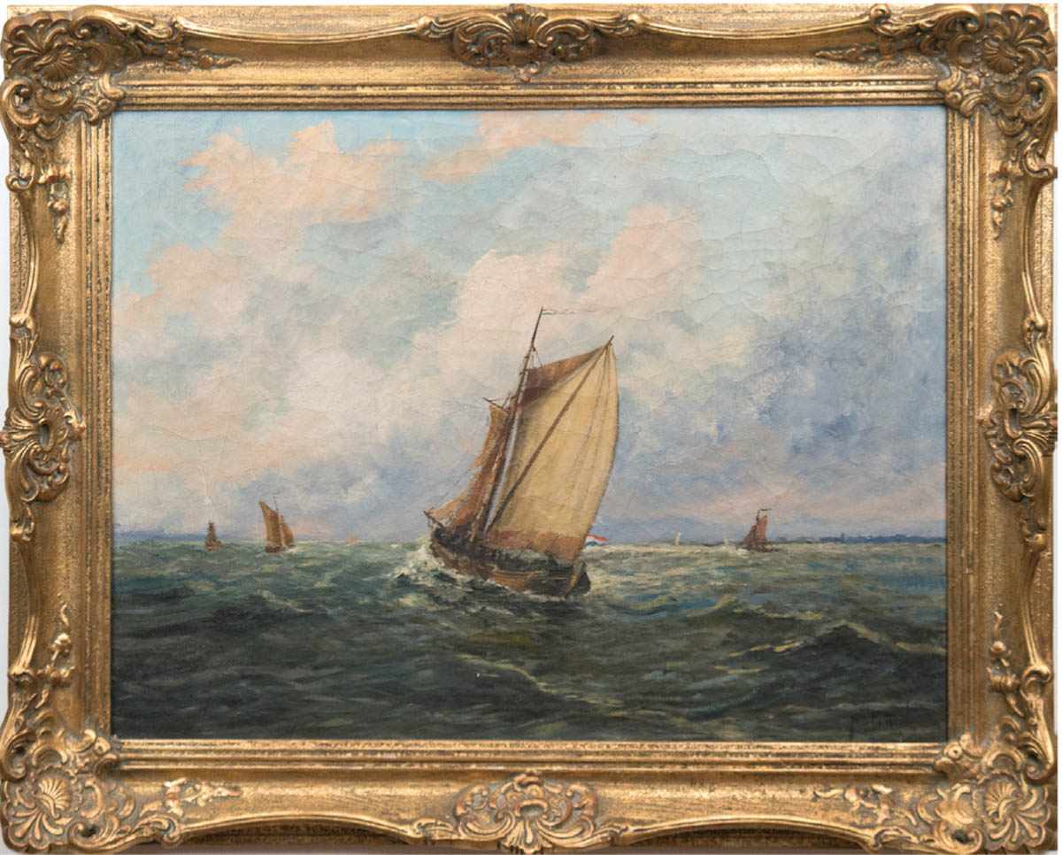 Beek, Jurrien Marinus (1879 Arnhem Niederlande-1965 Den Haag Niederlande) "Segelboote aufoffener