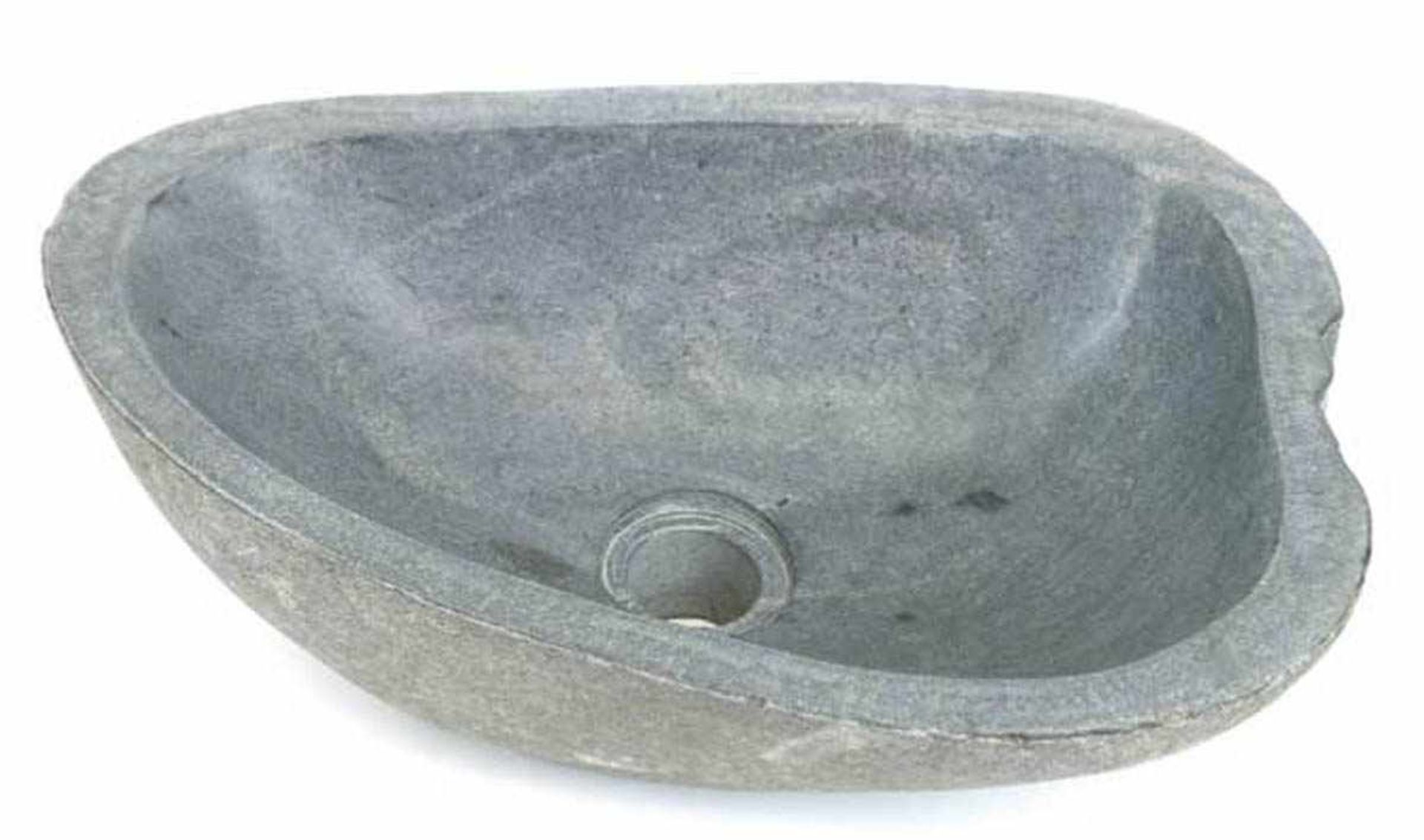 Gartenwaschbecken, Naturstein, aus Findling gearbeitet, wetterfest, oval, 15x41x28 cm- - -23.80 %