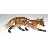 Goebel-Figur "Schleichender Fuchs", polychrome Unterglasurbemalung, L. 28 cm- - -23.80 % buyer's