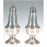 Salz- und Pfeffersteuer, 925er Silber, punziert, beschwert, H. 11,5 cm- - -23.80 % buyer's premium