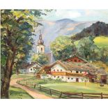 Mäckel, Elfriede (1907-1993) "Ramsau bei Berchtesgarden", Öl/Lw., sign. u.l. und dat.1937, verso