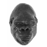 Maske des Gorillas "Knorke", halbplastischer Gipsabdruck, schwarz gefaßt, der Gorilla(1963-2003) war