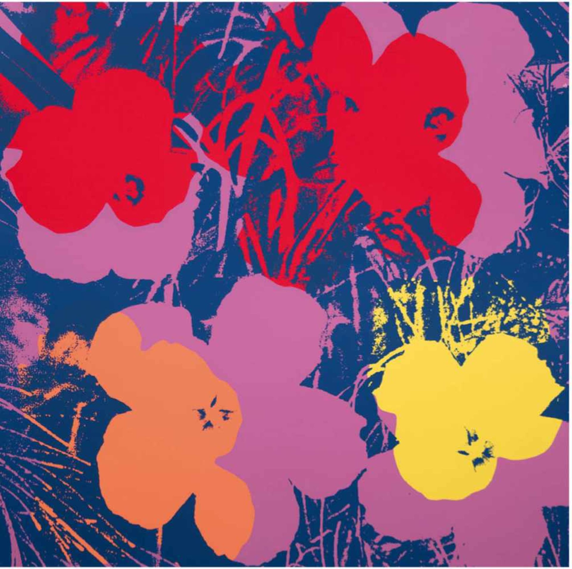 Warhol, Andy (1928 Pittsburgh-1987 New York) "Flowers Sunday be morning", Farbserigraphieauf