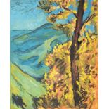 "Herbstwald in den Bergen", Öl/Hf., unsign., 61x50 cm- - -23.80 % buyer's premium on the hammer