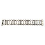 Armband, 900er Silber, Herbert Haarstick Bremen, Glieder geometrisch reliefiert, L. 19,5cm- - -23.80