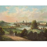 Maler des 18. Jh. "Blick auf Potsdam mit Personenstaffage", Öl/Lw., unsign., 88x110 cm- - -23.80 %