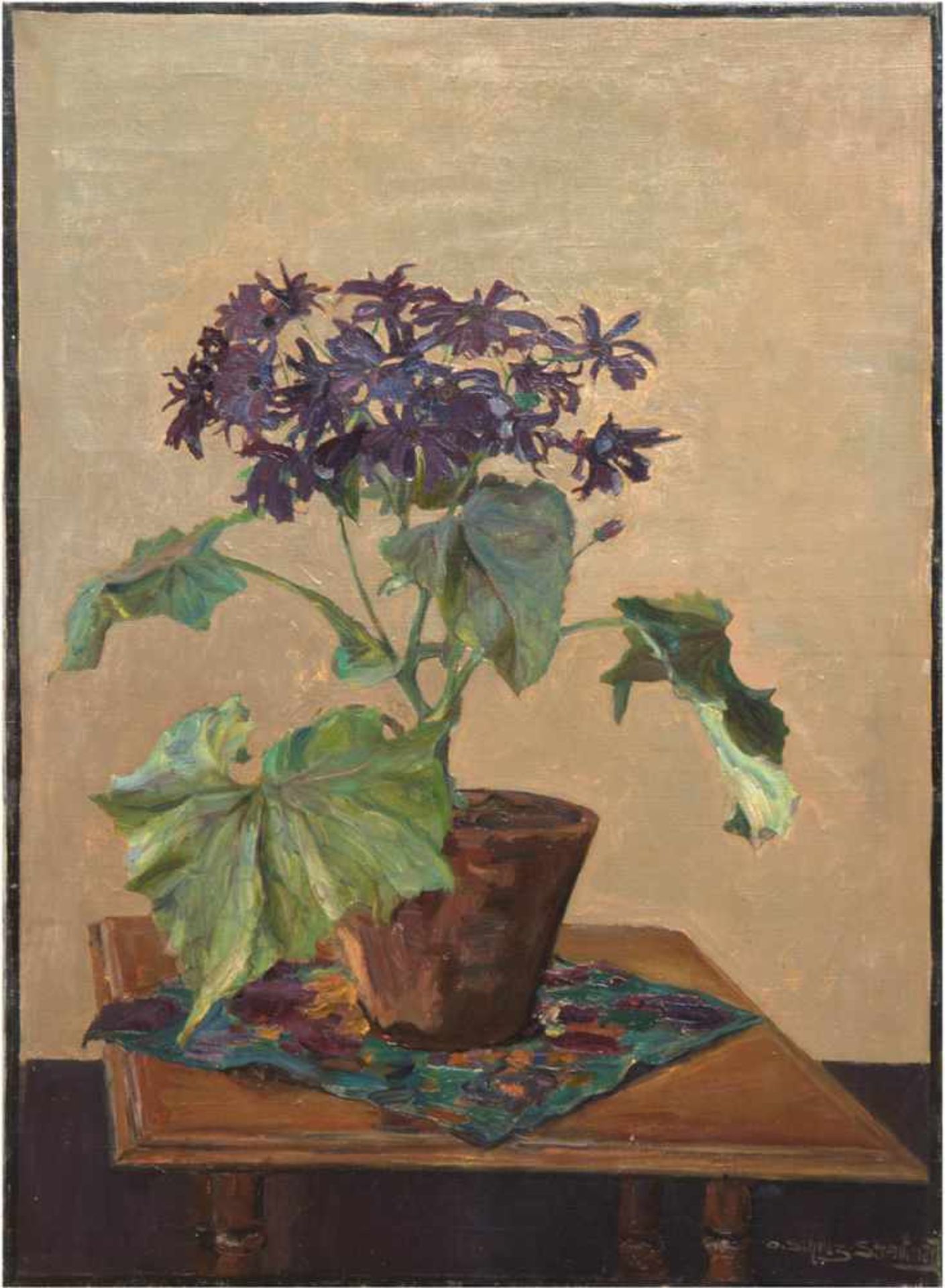 Schulz-Strathmann, Otto (1892-1960) "Blumenstilleben", Öl/Lw., sign. u.r., 70x50 cm- - -23.80 %