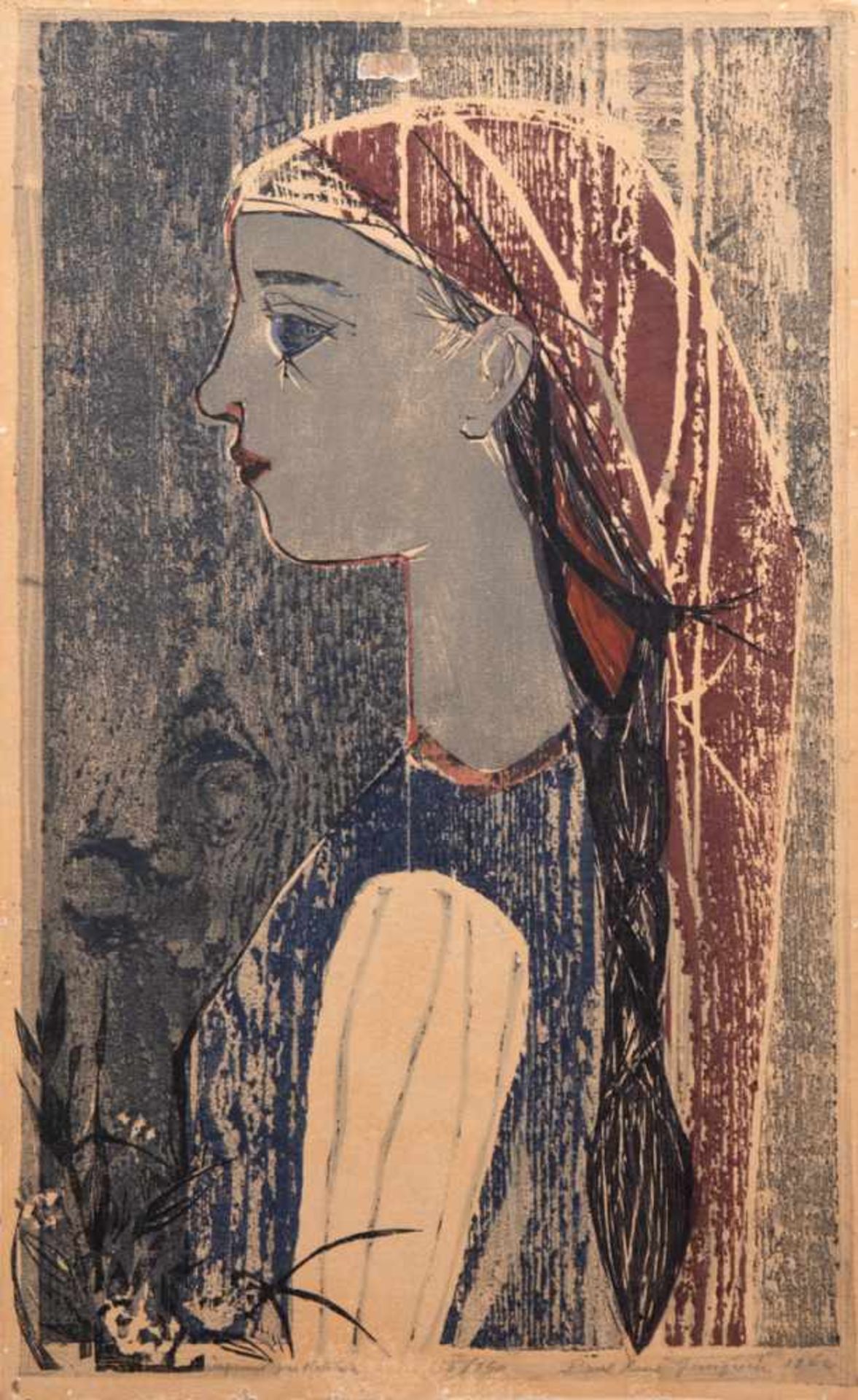 Gauguin, Paul René (1911-1976) "Frauenporträt", Farbithografie, mit Bleistift signiert unddatiert