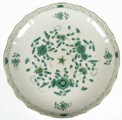 Meissen-Kuchenplatte, Grüne Indische Malerei mit Goldpunkten und Goldrand, 1. Wahl, Dm. 28cm- - -