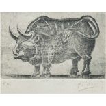 Picasso, Pablo (1881-1973) "Stier", zugeschrieben, Radierung, sign. u.r. und bez. u.l."EA", 10x15