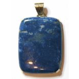 Anhänger mit rechteckigem Lapislazuli in 585er GG-Fassung, Ges.-L. 4,6 cm- - -23.80 % buyer's