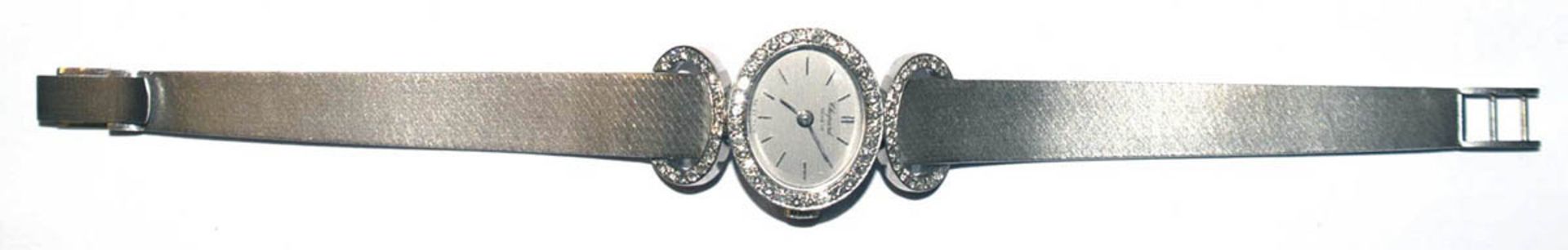 Damen-Armbanduhr "Chopard", Genève, 750er WG, Handaufzug, Schauseite besetzt 68 BrillantenVSI/IF,