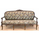 Louis-Philippe-Sofa, 3-sitzig, Mahagoni, restauriert, 110x200x59 cm- - -23.80 % buyer's premium on