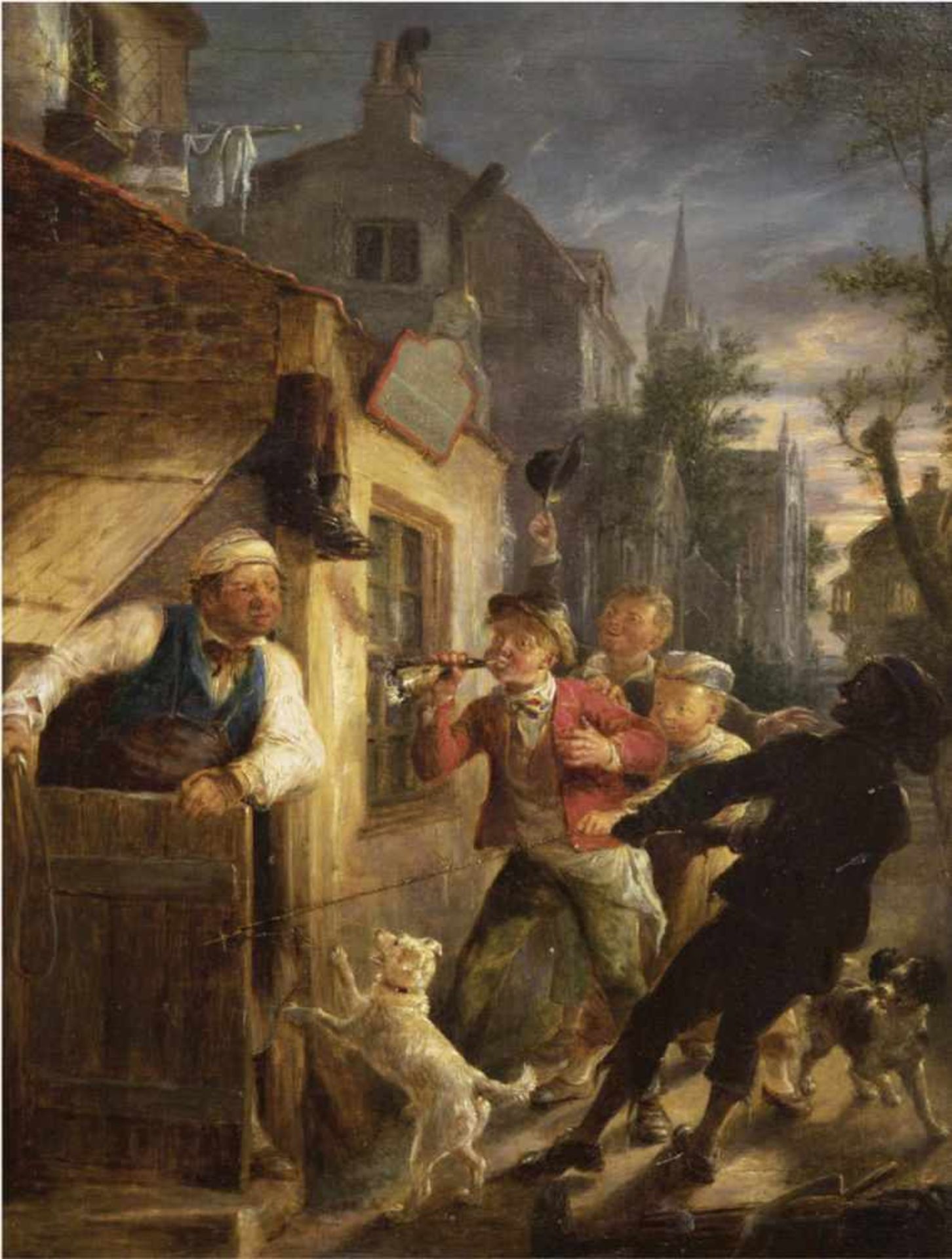 Frith, William Powell (1819 Aldfield-1909 London) "Nächtliche Straßenszene mit fröhlichenKindern,