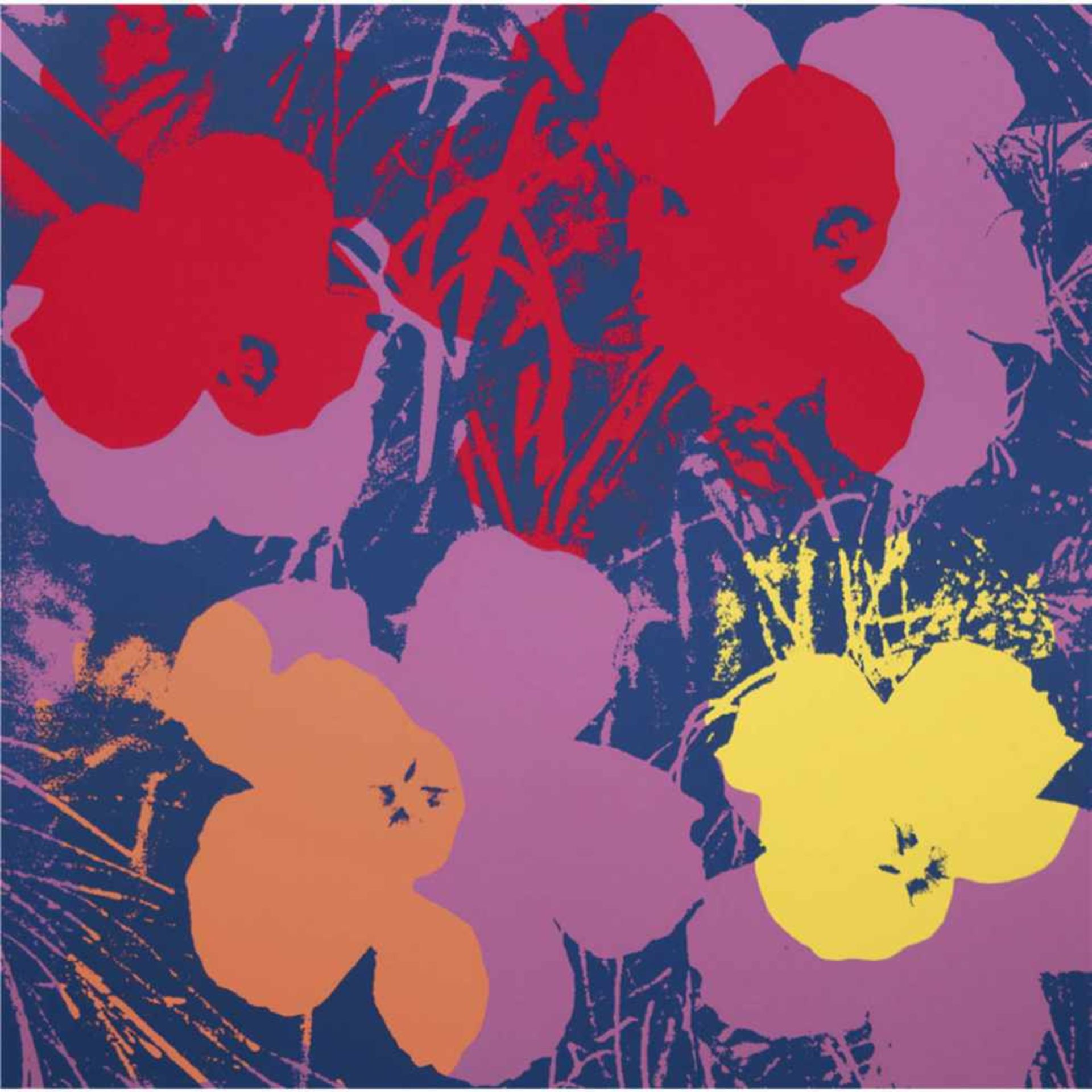 Warhol, Andy (1928 Pittsburgh-1987 New York) "Flowers Sunday Be Morning", Farbserigraphieauf