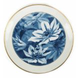 Meissen-Wandteller "Climatis", Blaudekor mit Goldrändern, 1. Wahl, Dm. 25,5 cm- - -23.80 % buyer's