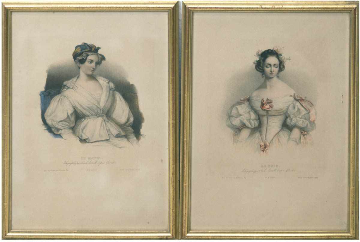 Lemercier, Joseph (1803 1887) Paar Lithographien "Le Soir" und "Le Matin", handkoloriert,je ca.
