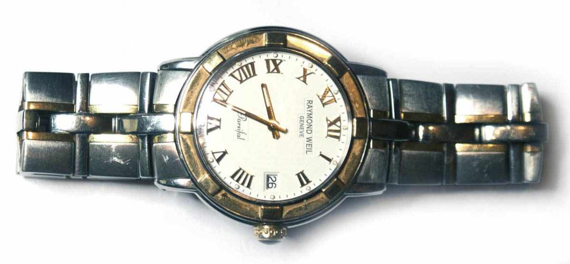 Herren-Armbanduhr "Raymond Weil- Parsifal", Stahl/Gold, Quarz, Datumsanzeige, Serien-Nr.14P31-