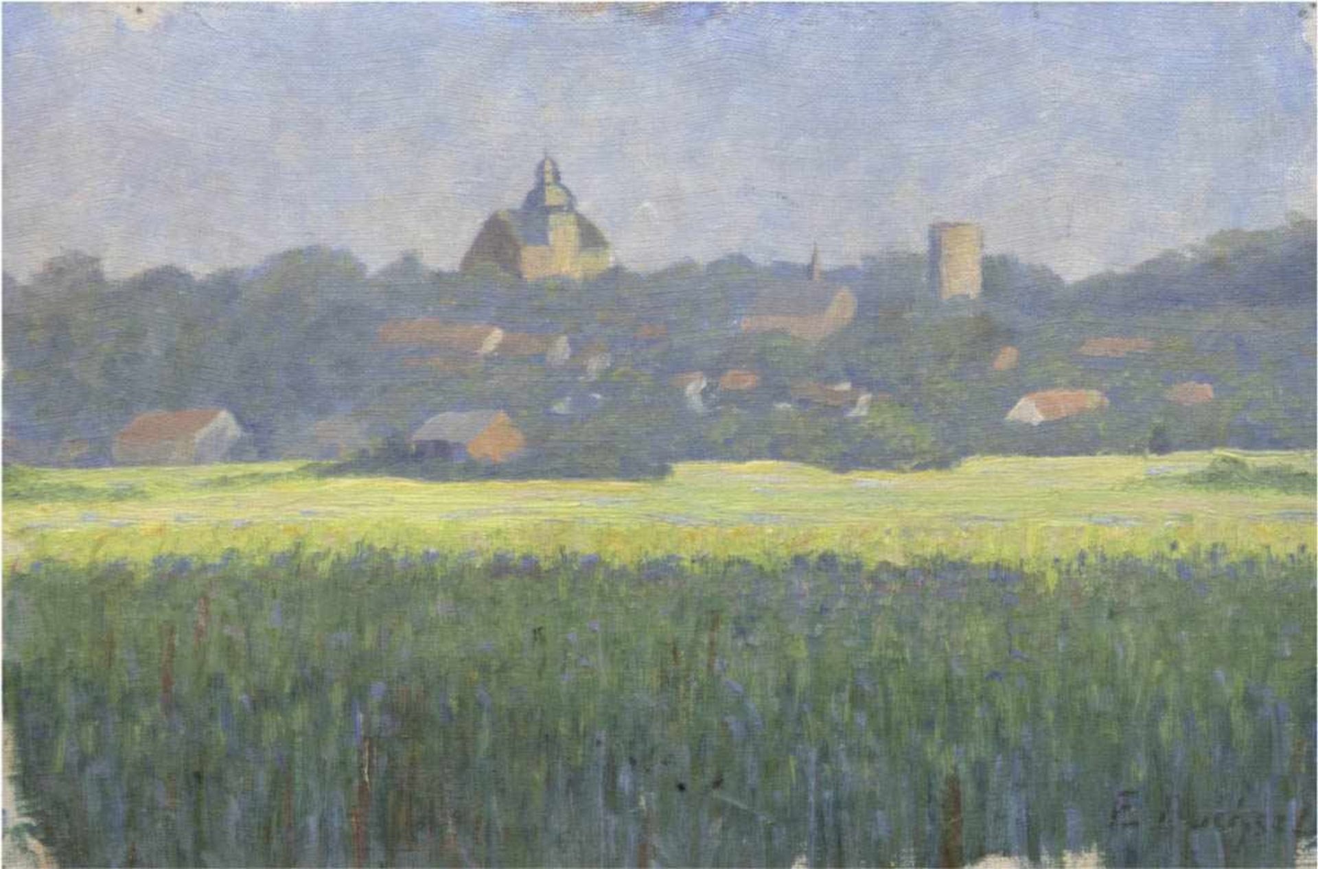 Büchsel, Elisabeth (1867-1957 Stralsund) "Blick auf Trent/Rügen", Öl/Mp., sign. u.r.,23x33 cm,