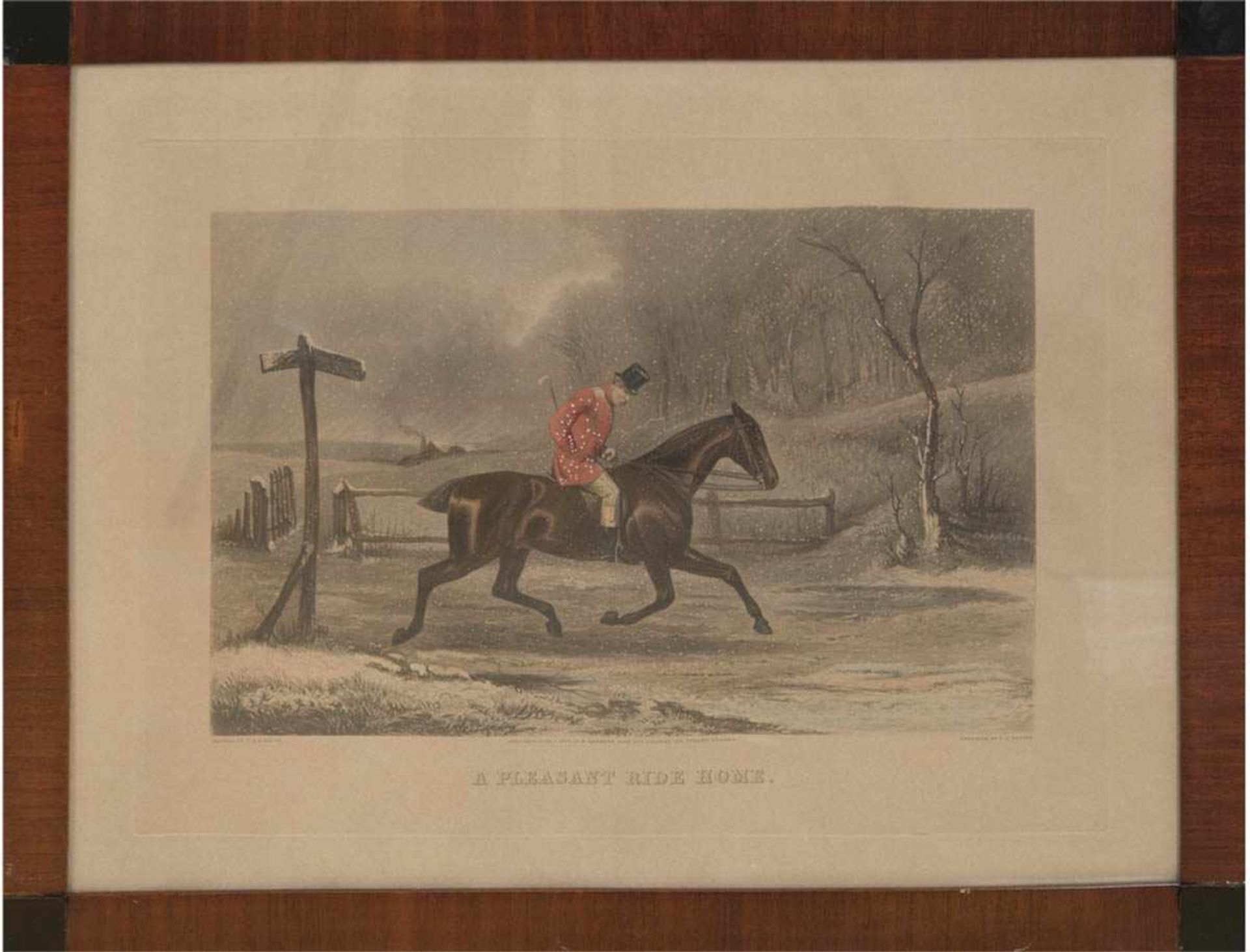 Englischer Stich 19. Jh. "A pleasant ride home", painted by T.N..H.Walsh, engraved by E.G.Hester,