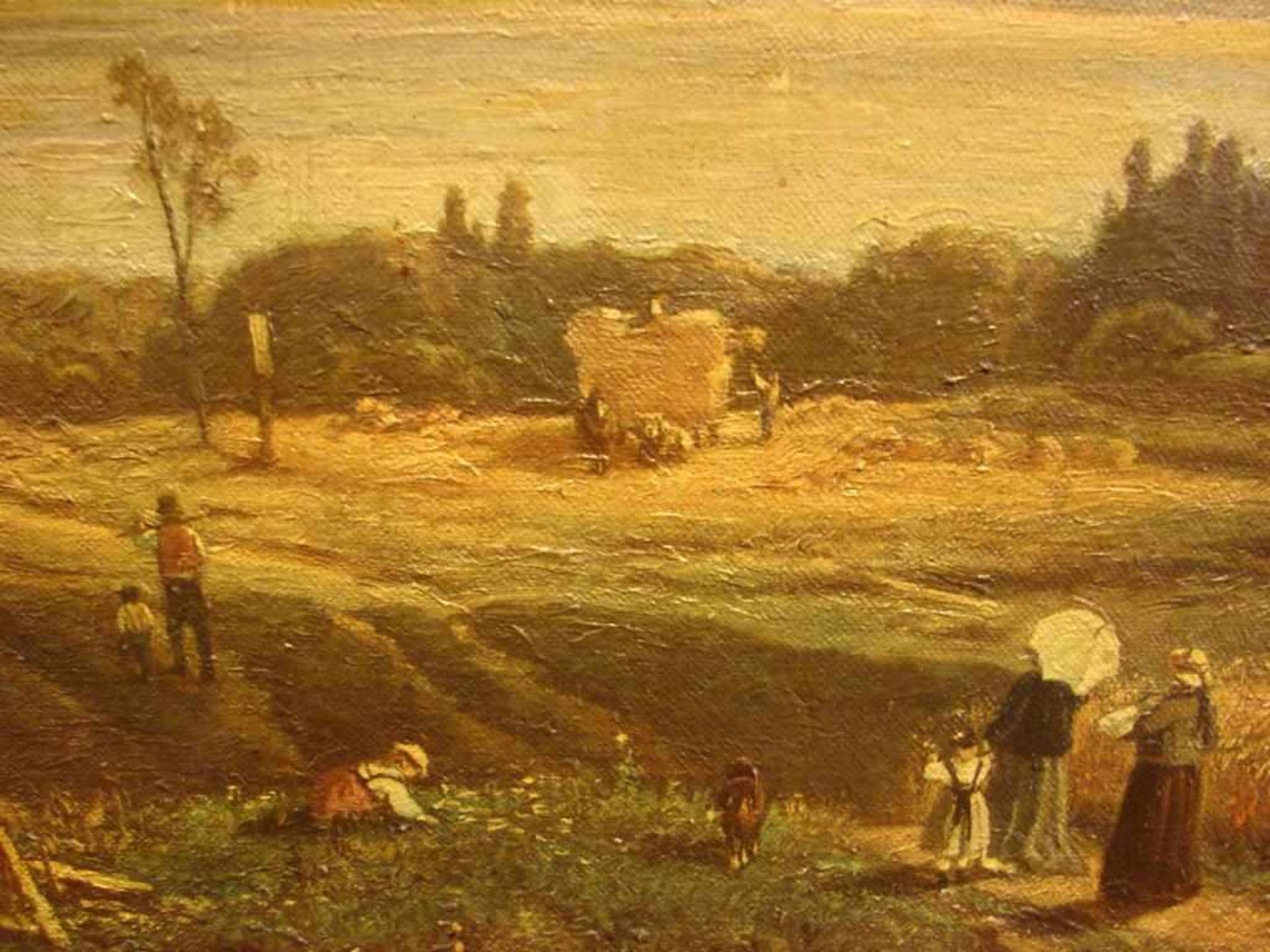 A. LIER ?, "Landschaft", Öl/L., u.li.sig., ca. 90 x 63 cm, kl. Riss oben mittig - Bild 3 aus 5