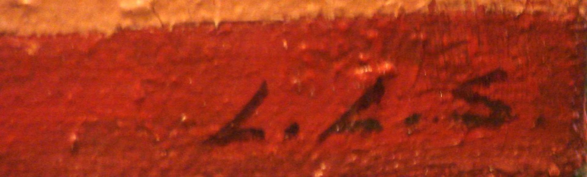LORE-LINA SCHMIDT-ROßNAGEL (1923-2011), "Figuration I", orangefarbener-roter Kreis auf hellem F ... - Image 2 of 2