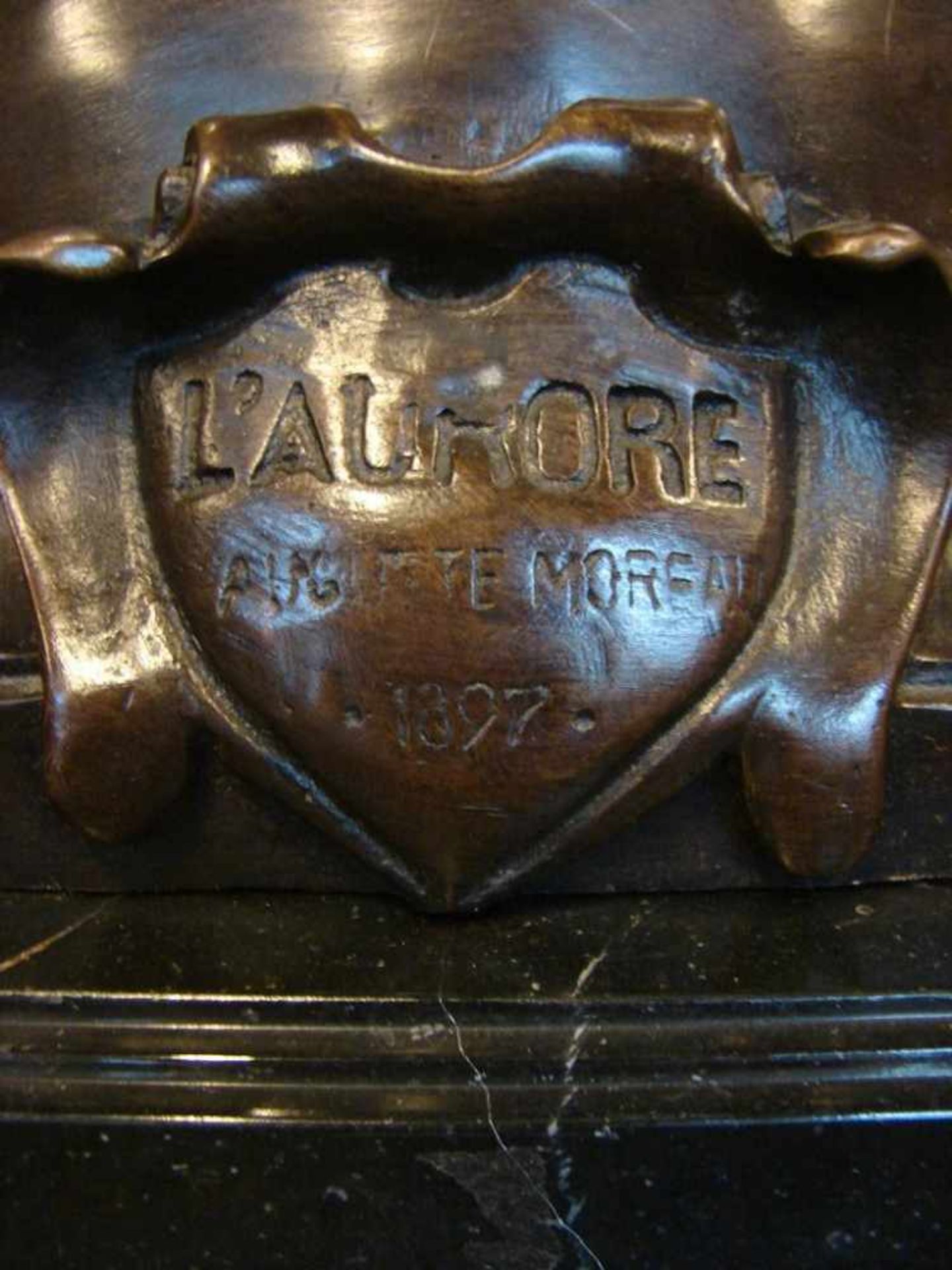 AUGUSTE LOUIS MATHURIN MOREAU (1834-1917, Frankreich), "L'aurore", Bronze, sig., Datiert 1897, ...( - Image 3 of 5