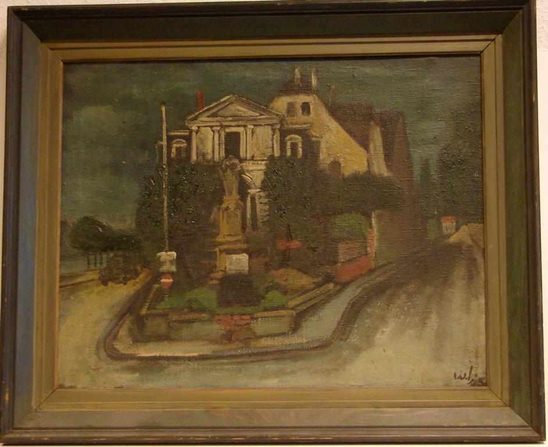 WALTER SIMSCH (1899-1975), "Haus in Königswinter", ÖL/L, u.re.sig., dat. 1945, ca. 69 x 56 cm