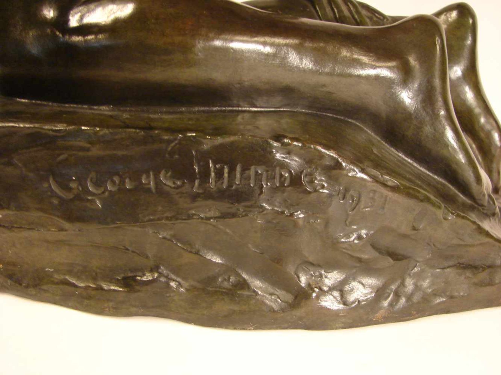 GEORGE MINNE (1866-1941, Belgien), "Die Knieende", Bronze, signiert, dat. 1931, H. ca. 60 cm - Image 2 of 2