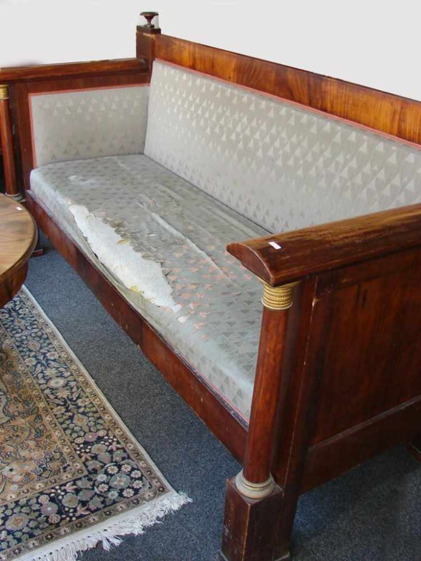 Sofa, Mahagohni, Klassizistisch, Restaurierungsobjekt, B. ca. 205 cm