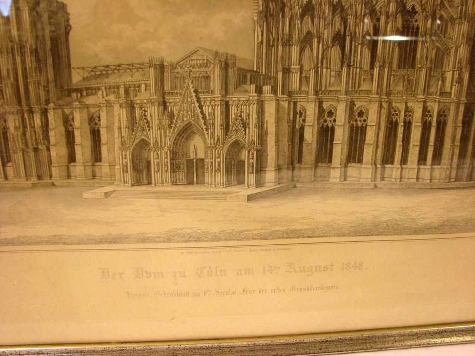 4 Stahlstiche, "Kölner Dom" (1848, 1854, 1860, 1851) - Bild 2 aus 2