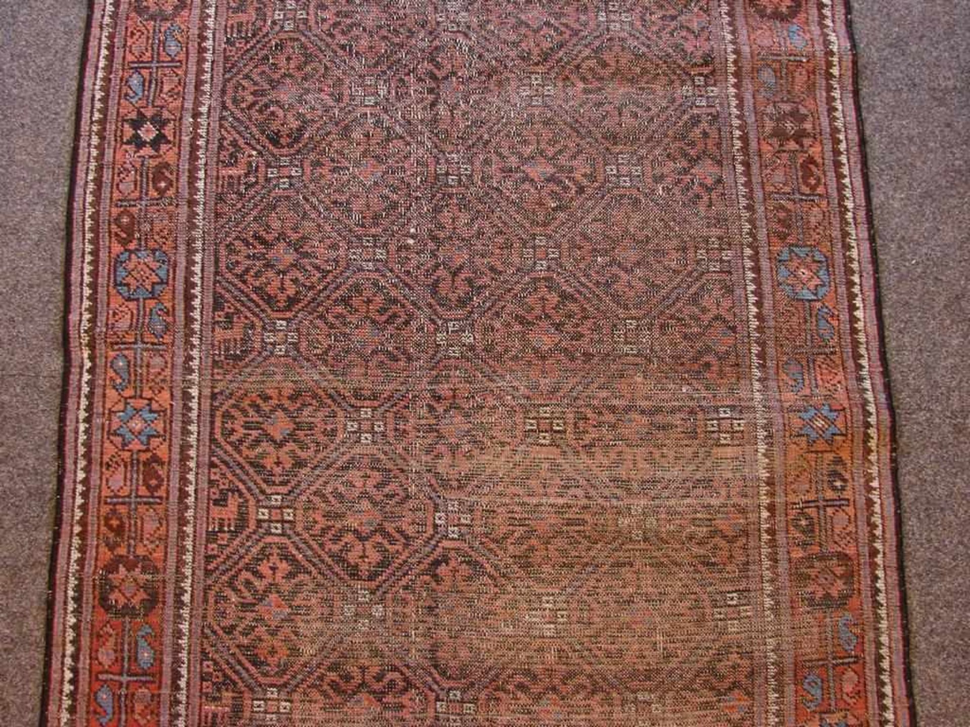 Teppich, ca. 157 x 93 cm (stark abgelaufen) - Bild 2 aus 3