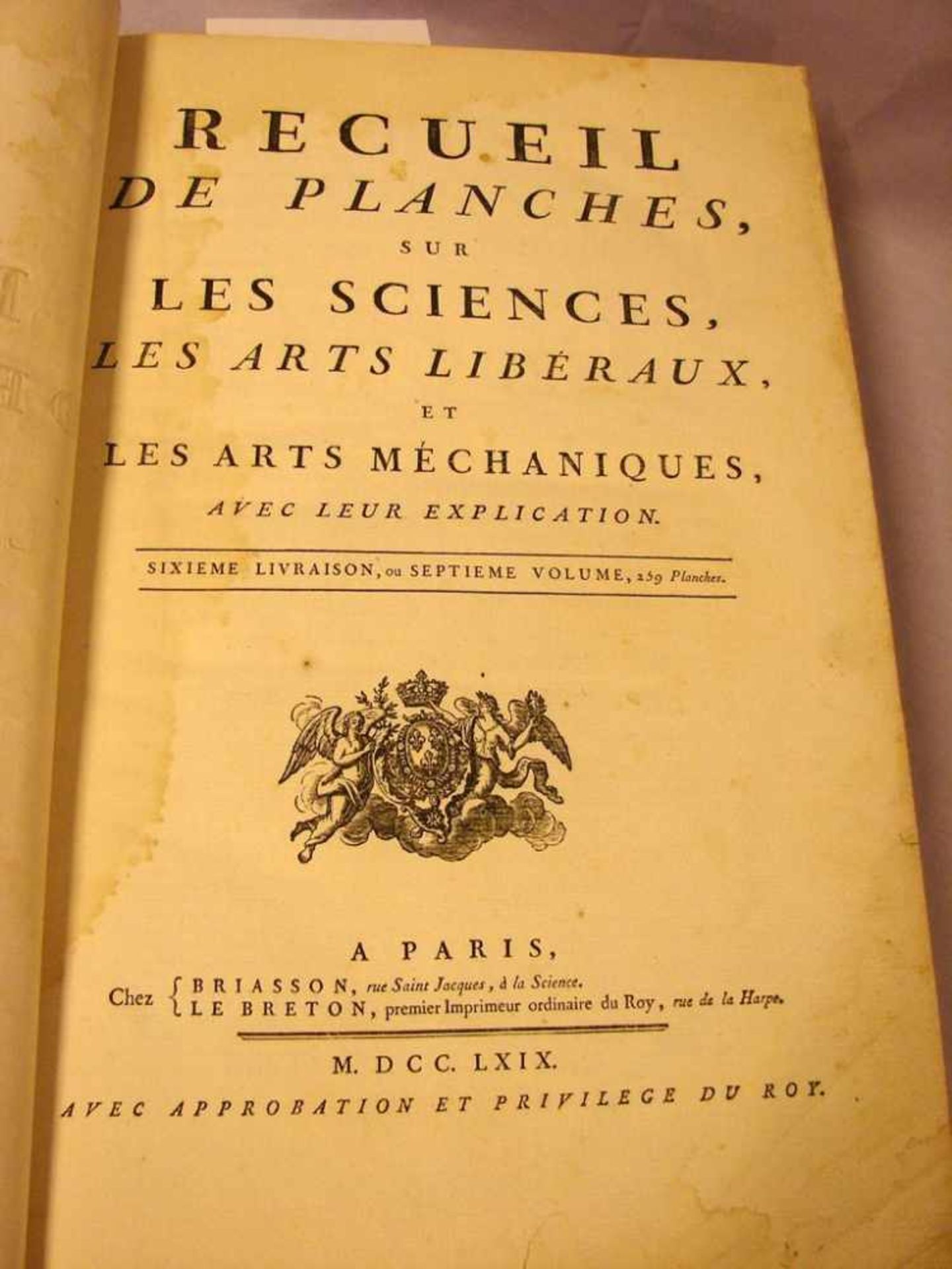 Buch, Recueil de Planches sur les Sciences et les Arts, Paris 1769, im Ledereinband - Bild 3 aus 4