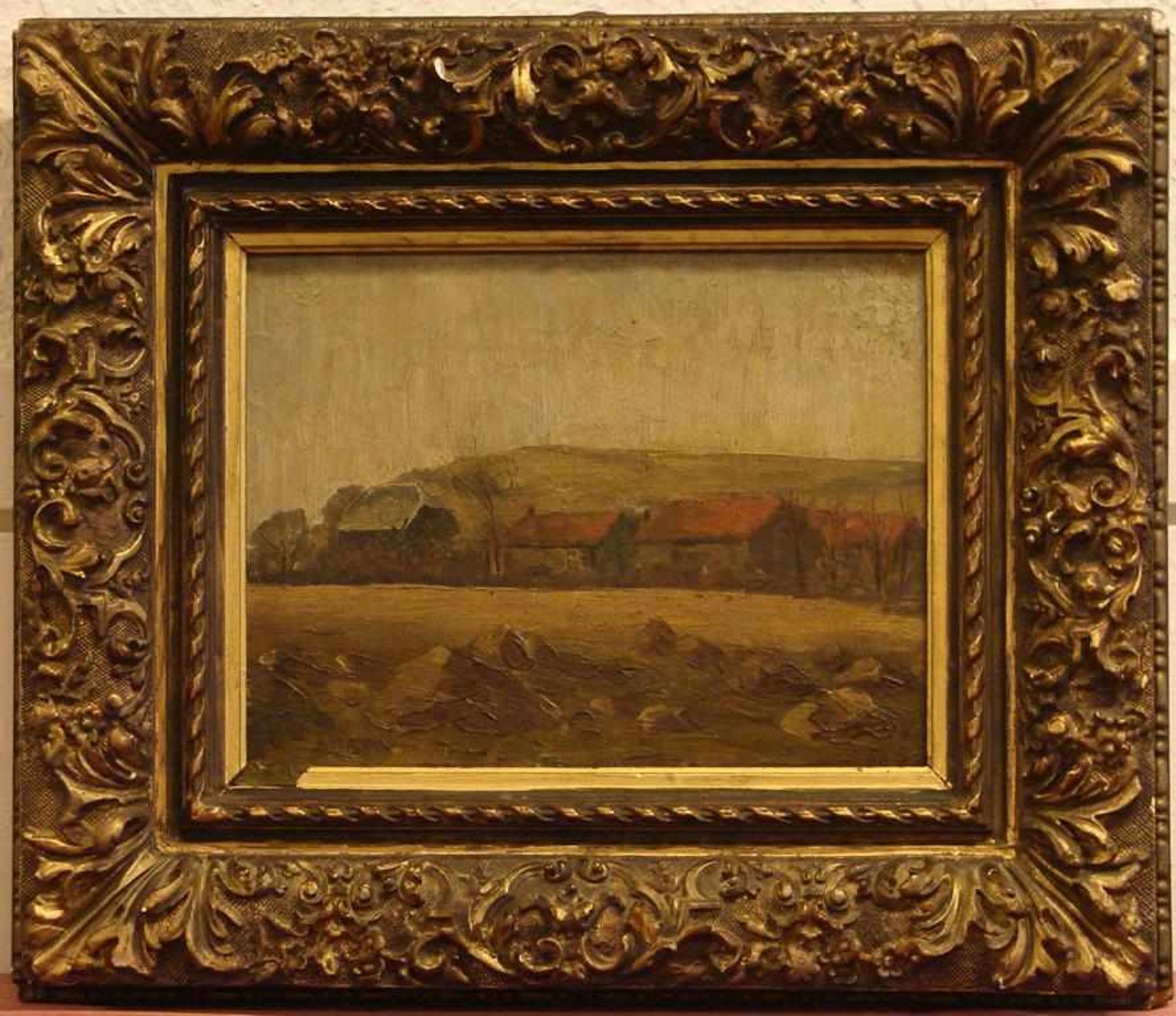 "Landschaft", ÖL/Hartfaser, u.re.sig. Vieux…(wohl Frankreich), ca. 22 x 27 cm